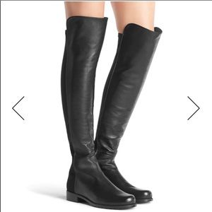 Stuart weitzman high boot leather black size 6